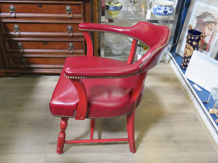 Traditional Leather Captain's Arm Chair