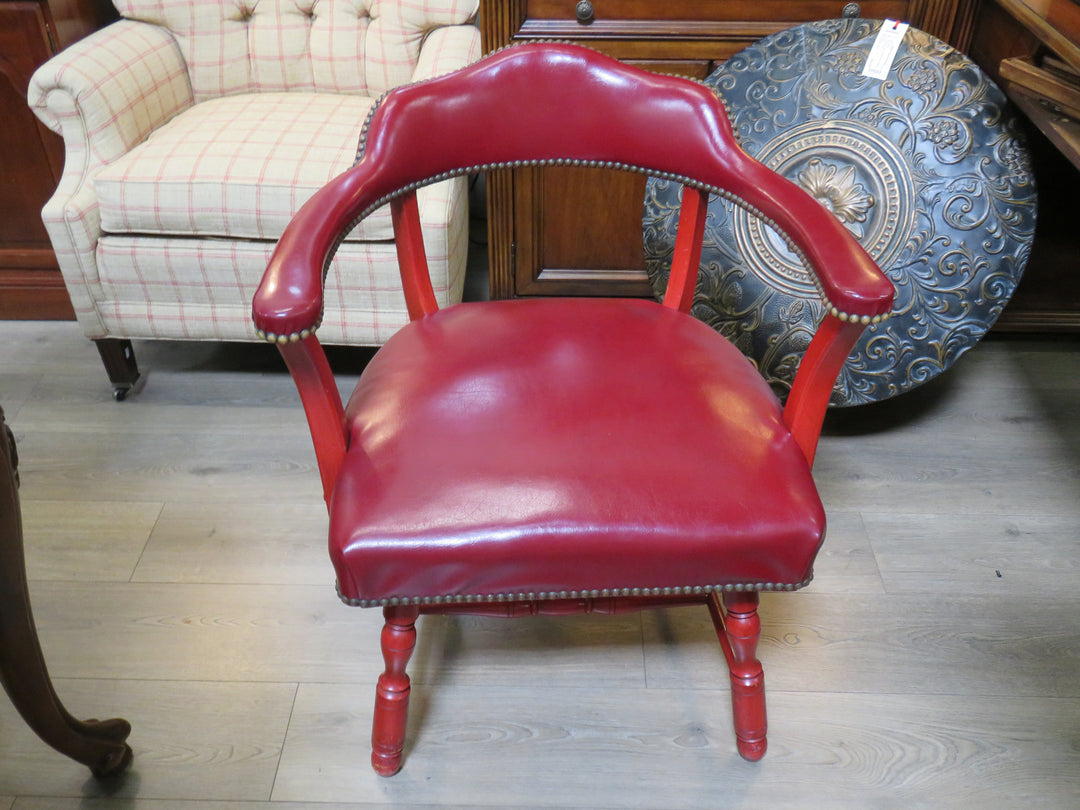 Traditional Leather Captain's Arm Chair