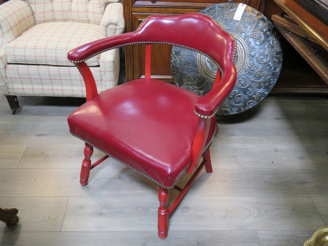 Traditional Leather Captain's Arm Chair