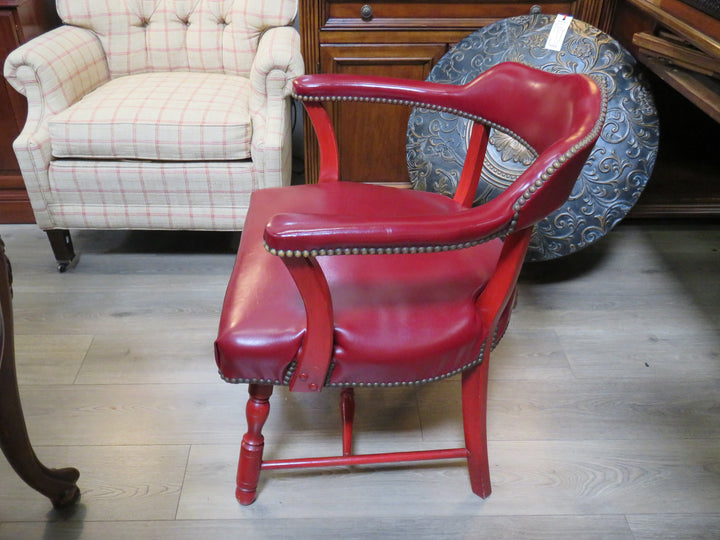 Traditional Leather Captain's Arm Chair