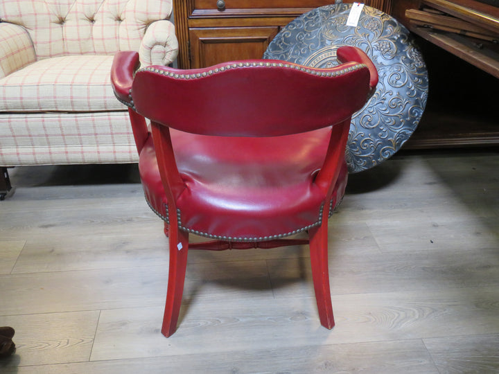 Traditional Leather Captain's Arm Chair