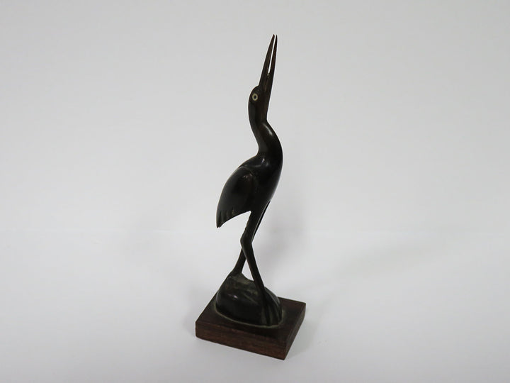 Carved Egret Figurine