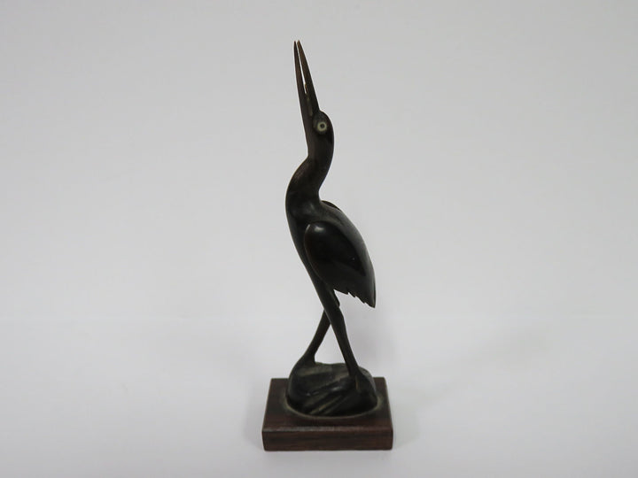 Carved Egret Figurine