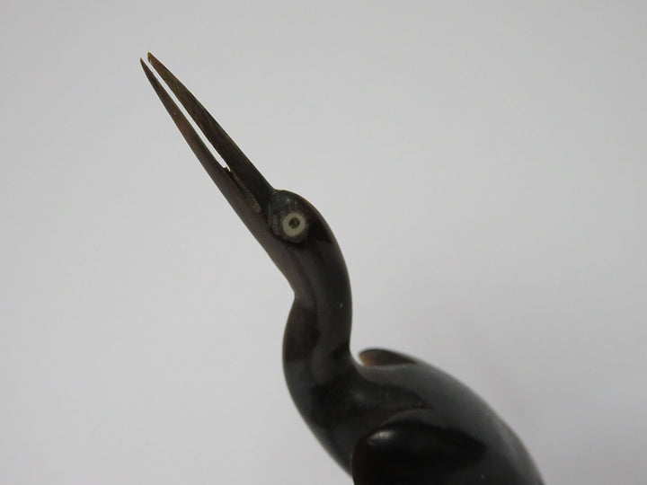 Carved Egret Figurine