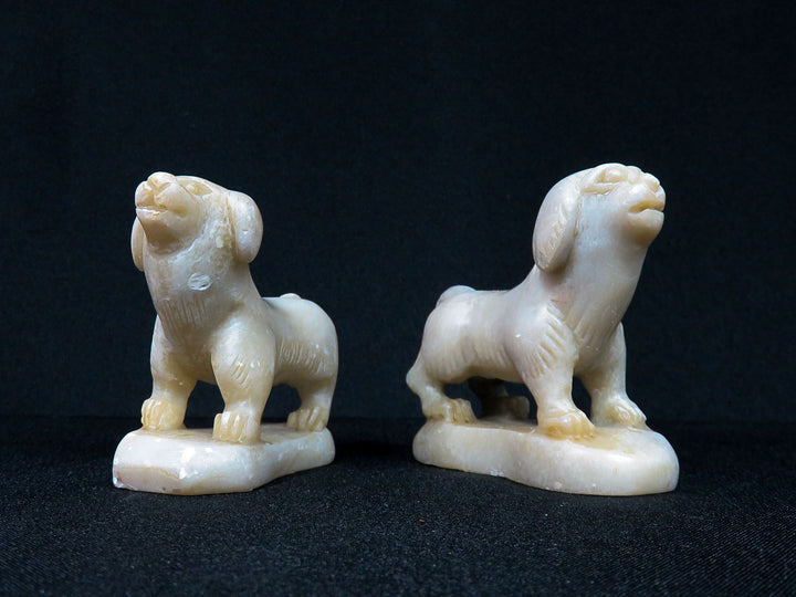 Pair of Soapstone Dogs