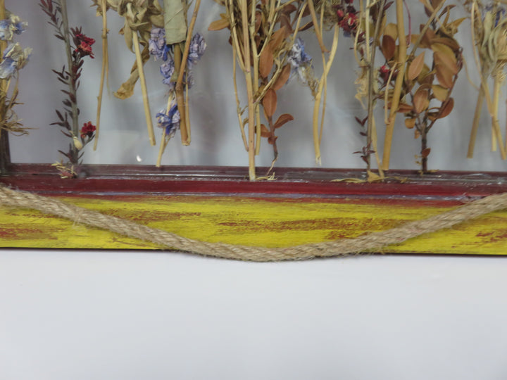 Dried Flowers in Window Frame