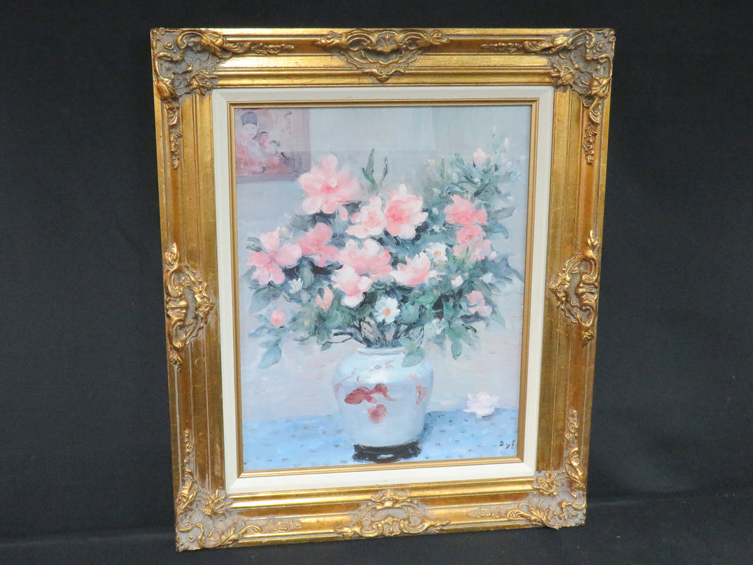Vintage Textured Print of "Bouquet D'Azalees"