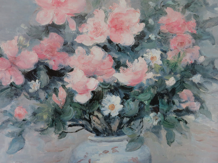 Vintage Textured Print of "Bouquet D'Azalees"