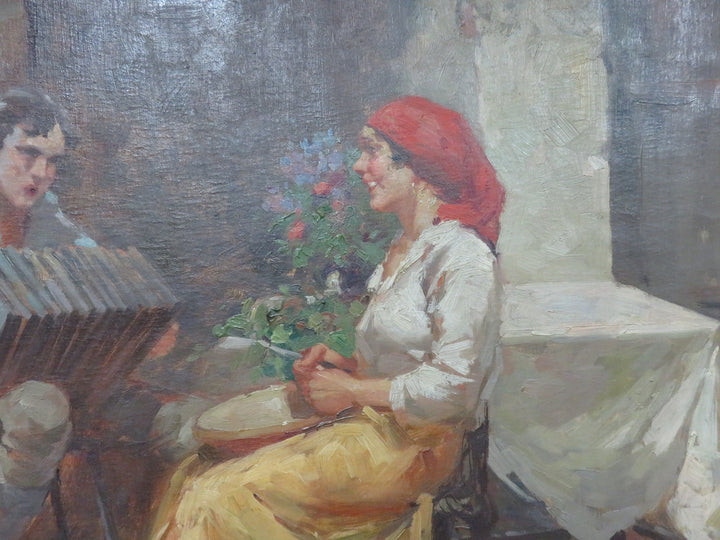 Musical Scene Oil Painting