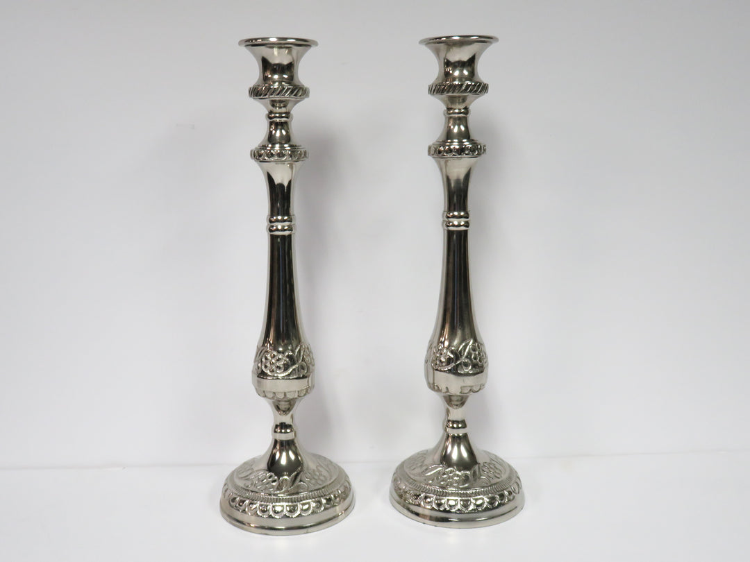 Tall Embossed Candlesticks