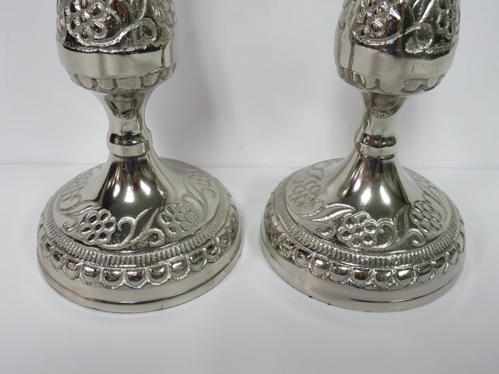 Tall Embossed Candlesticks