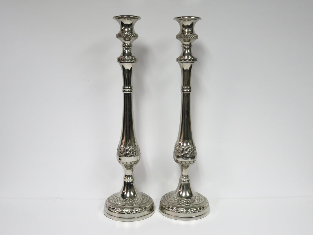 Tall Embossed Candlesticks
