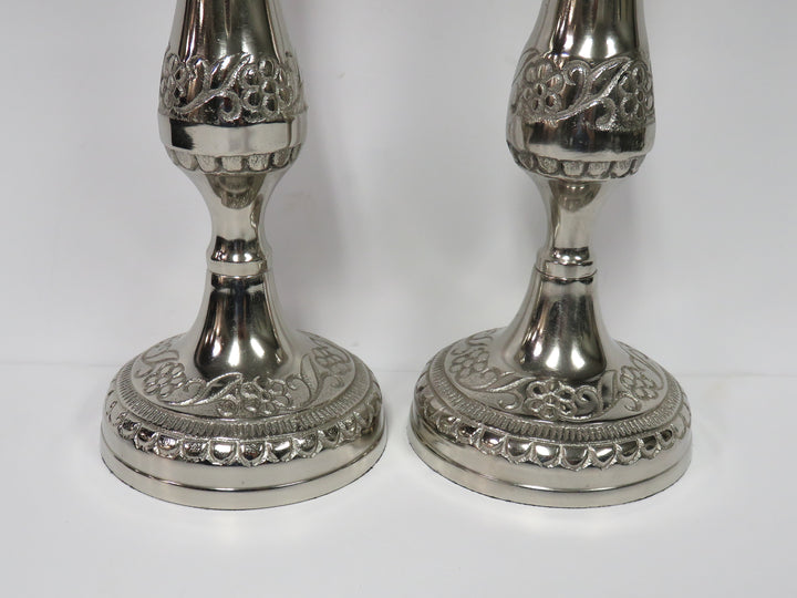 Tall Embossed Candlesticks