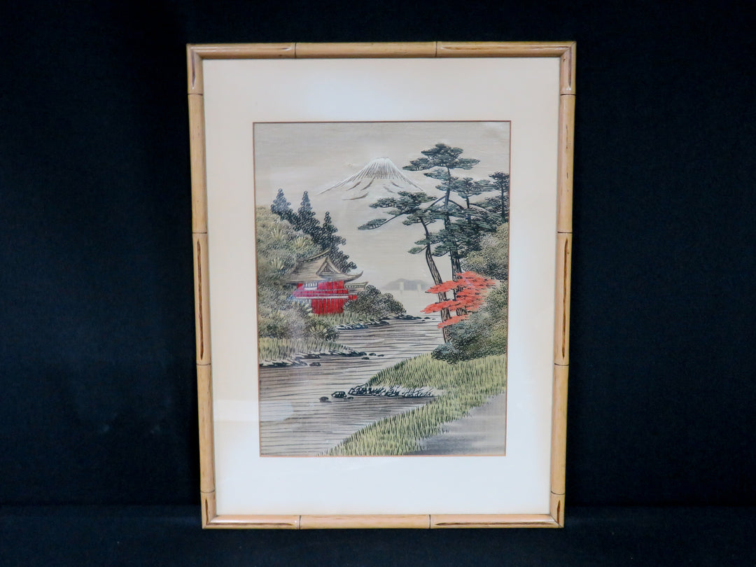 Vintage Mid-Century Silk Embroidery