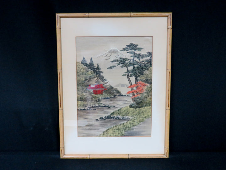 Vintage Mid-Century Silk Embroidery