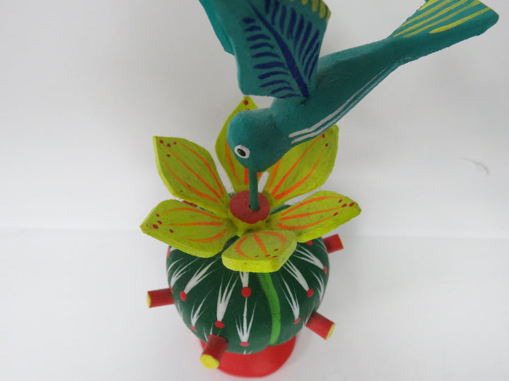Hummingbird & Cactus Figurine