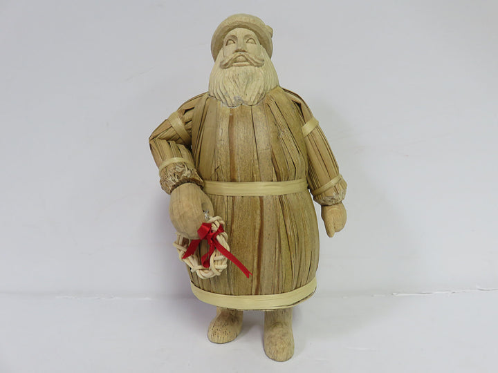 Wood and Corn Husk Santa