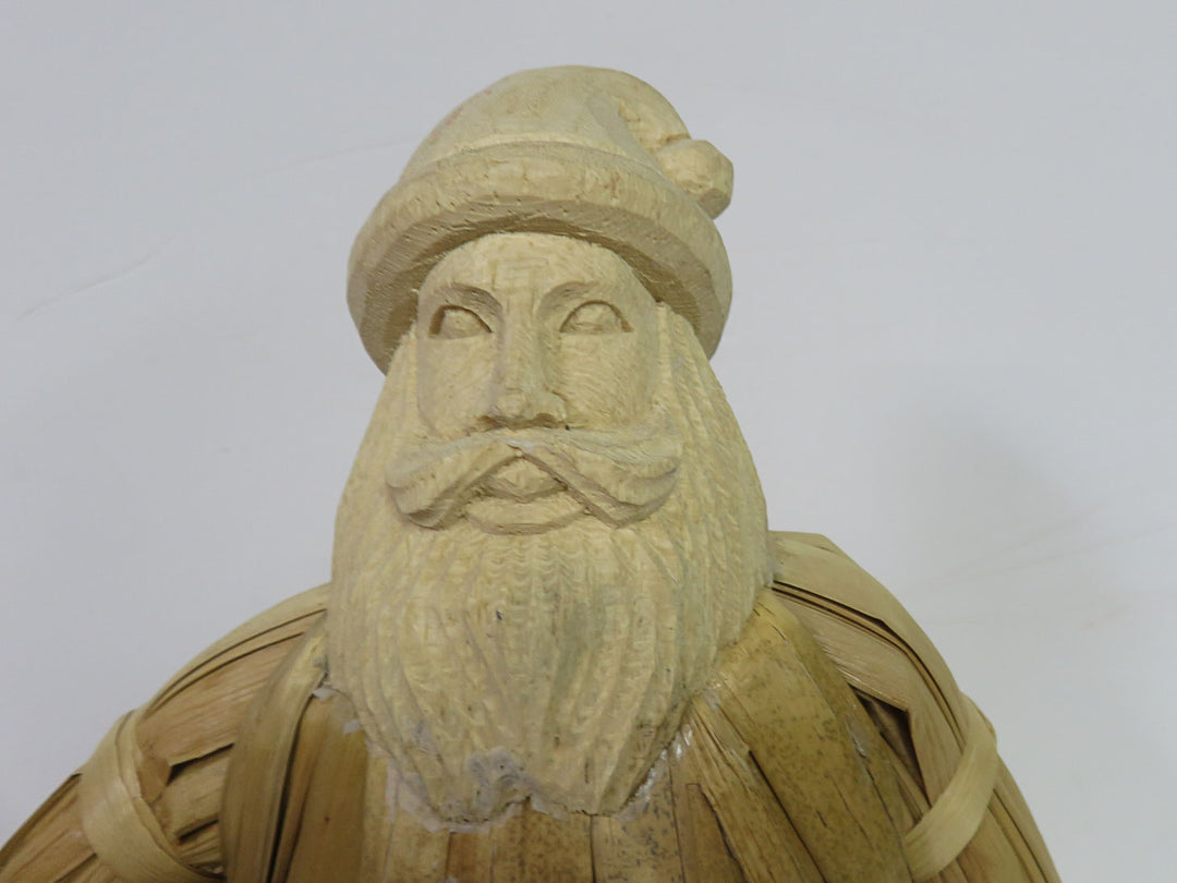 Wood and Corn Husk Santa