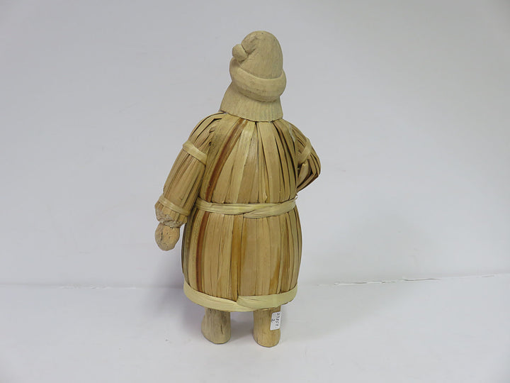 Wood and Corn Husk Santa