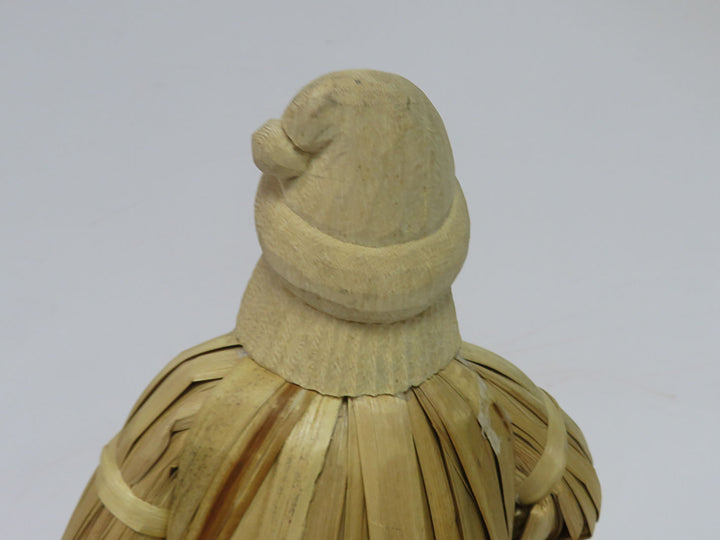 Wood and Corn Husk Santa