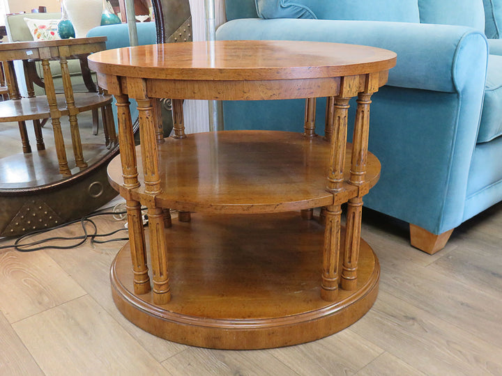 Oval Burled Wood Occasional Table