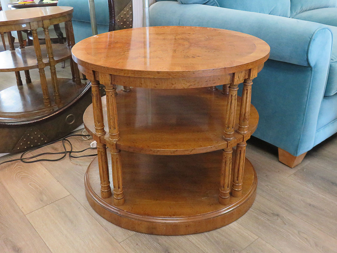 Oval Burled Wood Occasional Table