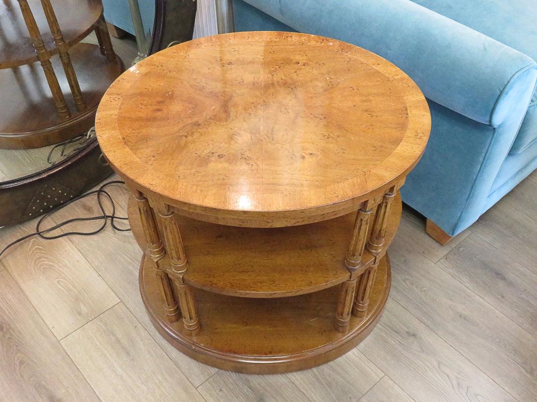 Oval Burled Wood Occasional Table