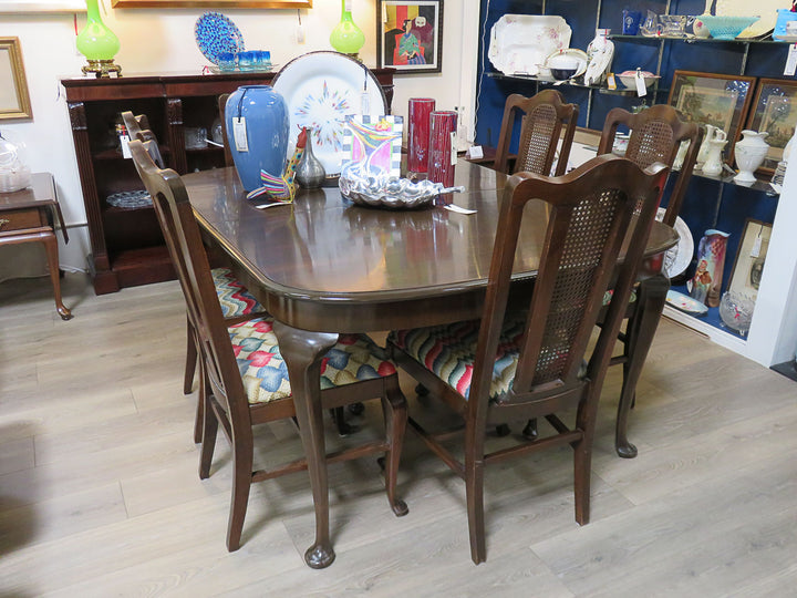 Dining Table & Six Needlepoint Chairs