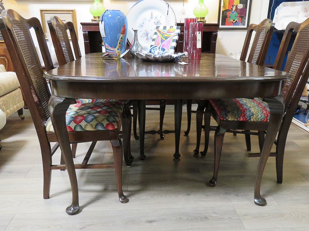 Dining Table & Six Needlepoint Chairs