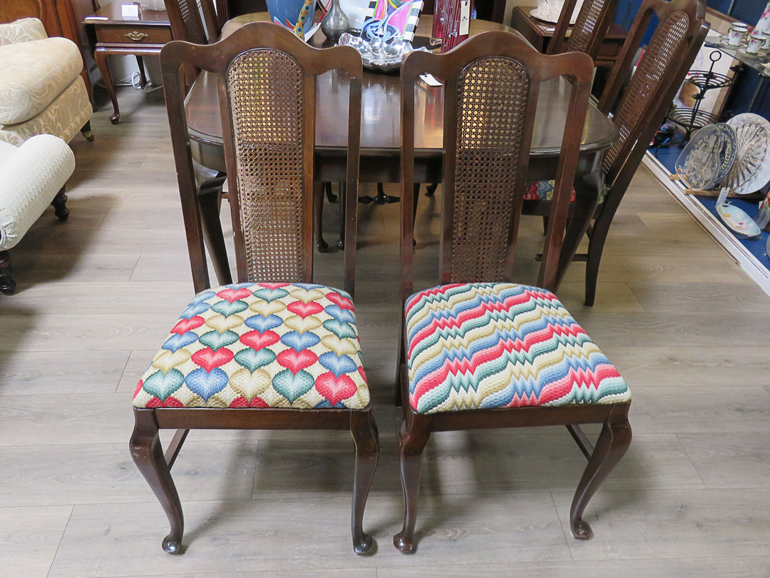Dining Table & Six Needlepoint Chairs
