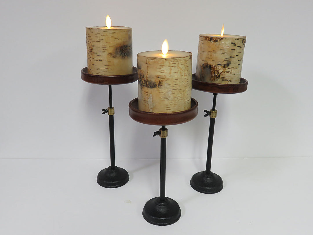 Metal Candleholders with Flameless Candles
