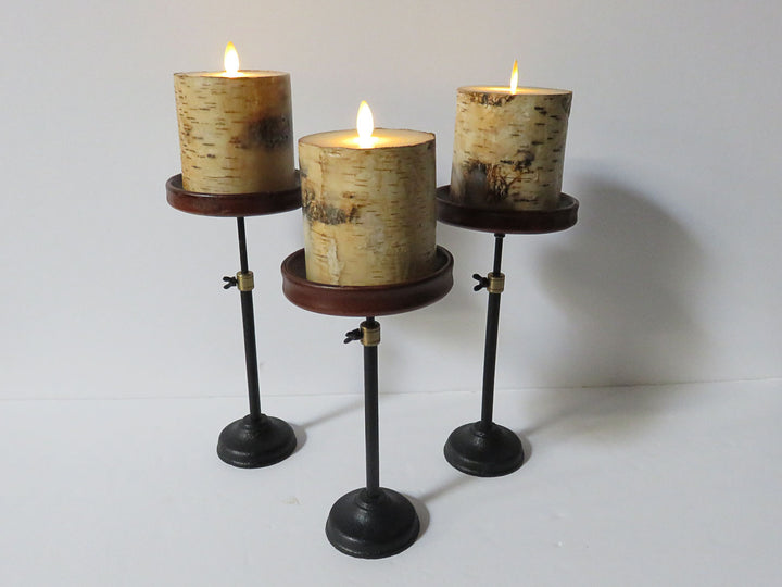 Metal Candleholders with Flameless Candles