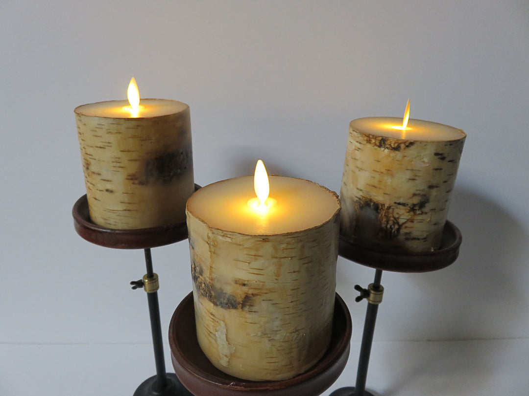 Metal Candleholders with Flameless Candles