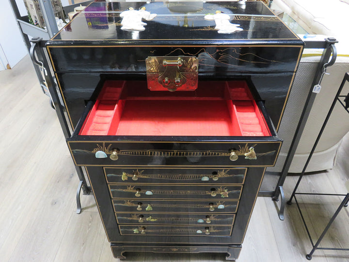 Black Lacquered Jewelry Chest