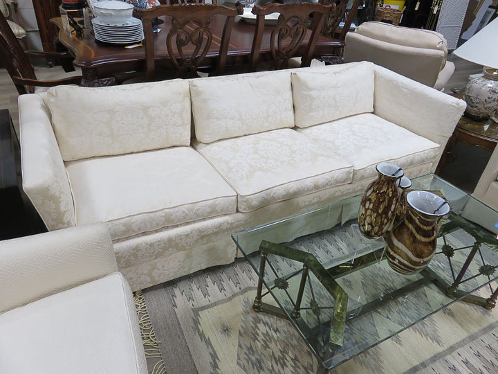 Cream Brocade Sofa