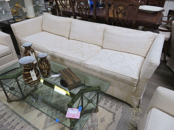 Cream Brocade Sofa