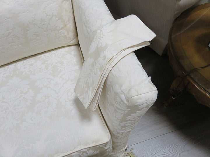 Cream Brocade Sofa