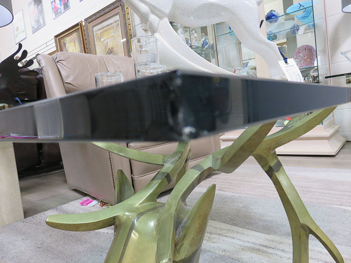 Glass Topped Stag Head Coffee Table