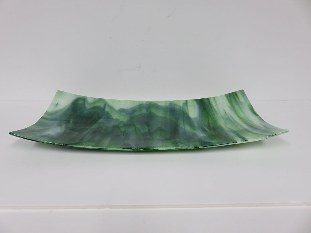 Art Glass Green Tray