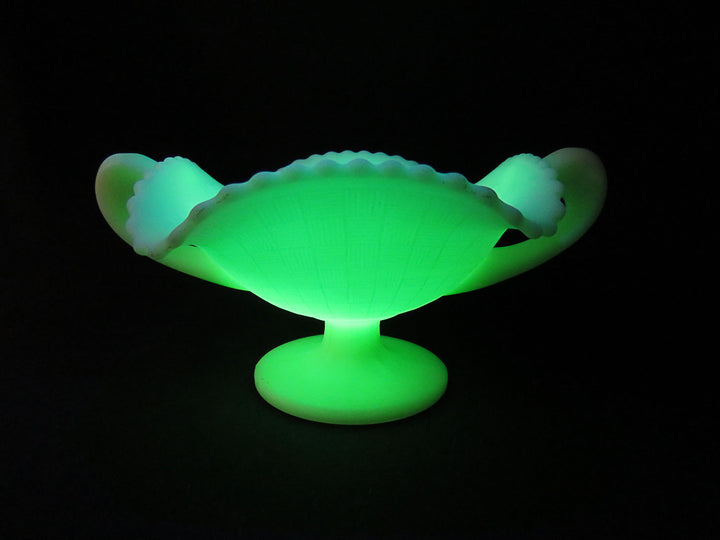 Fenton Custard Uranium Glass Compote