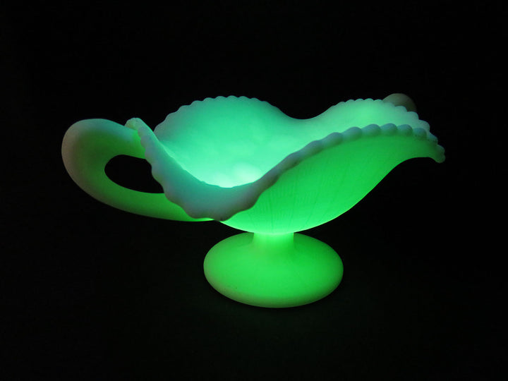 Fenton Custard Uranium Glass Compote
