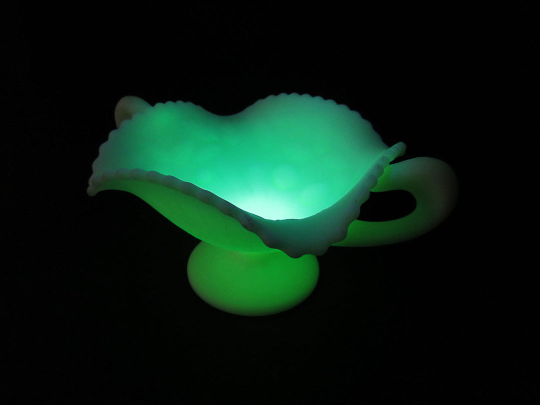 Fenton Custard Uranium Glass Compote