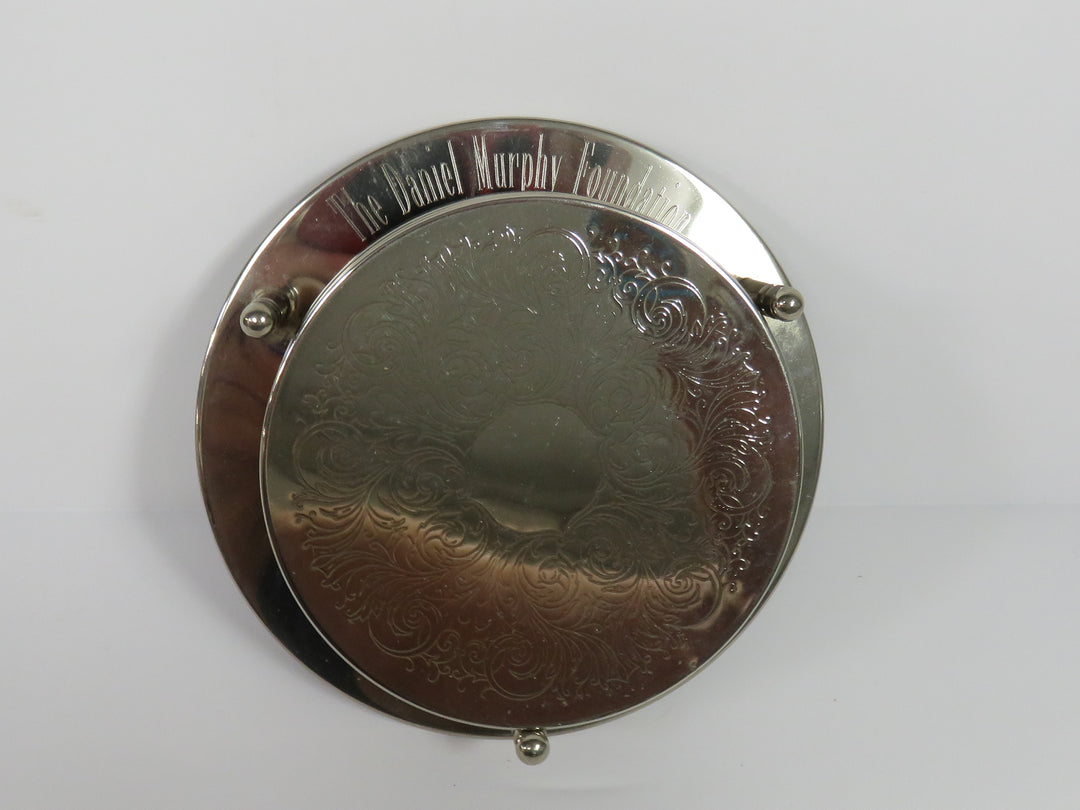 Floral Engraved Silverplated Coasters