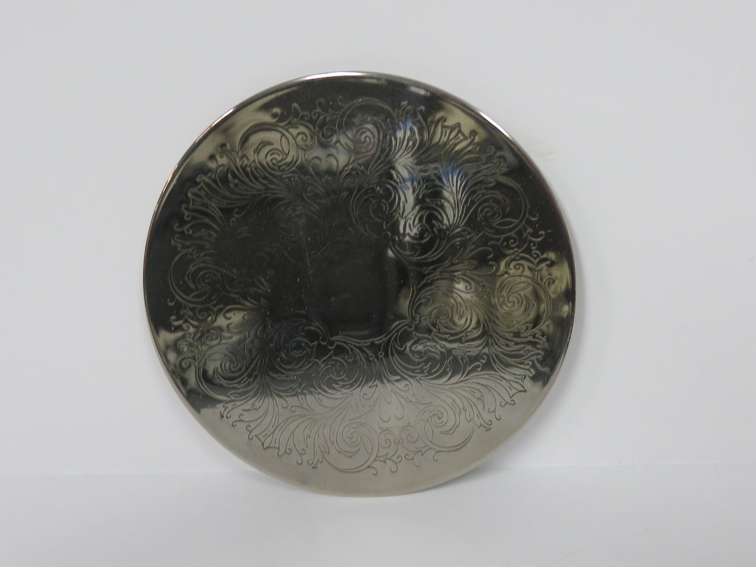 Floral Engraved Silverplated Coasters