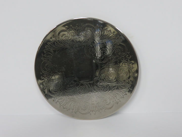 Floral Engraved Silverplated Coasters