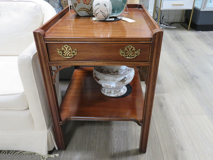 Hickory Asian Inspired End Table