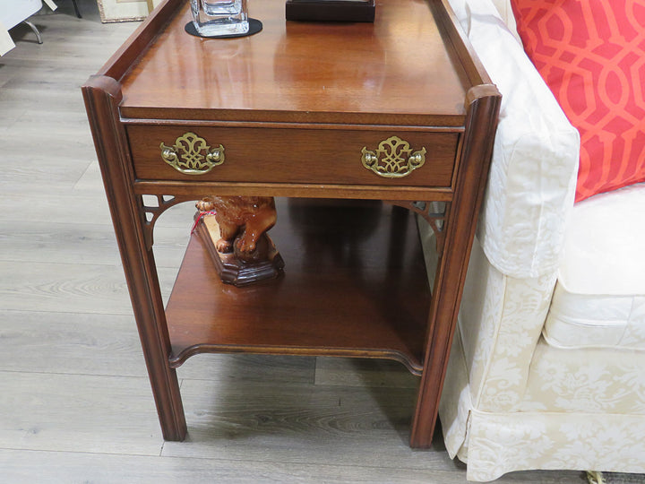 Hickory Asian Inspired End Table