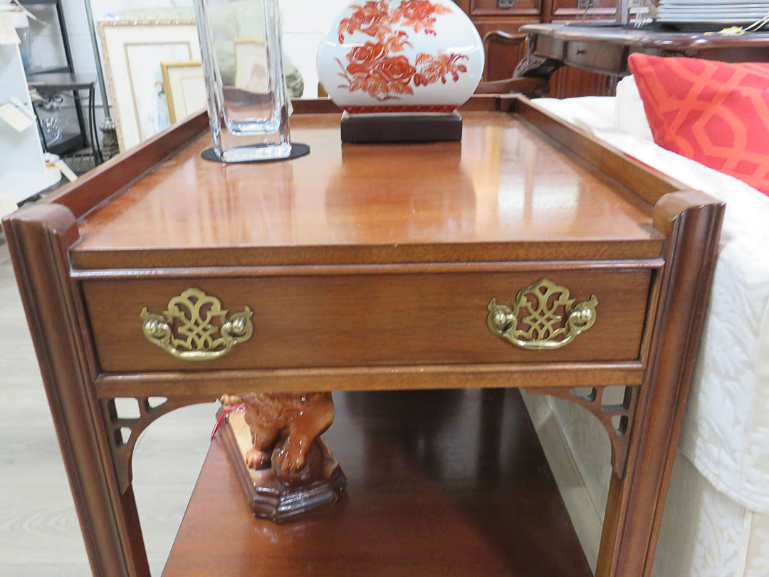 Hickory Asian Inspired End Table