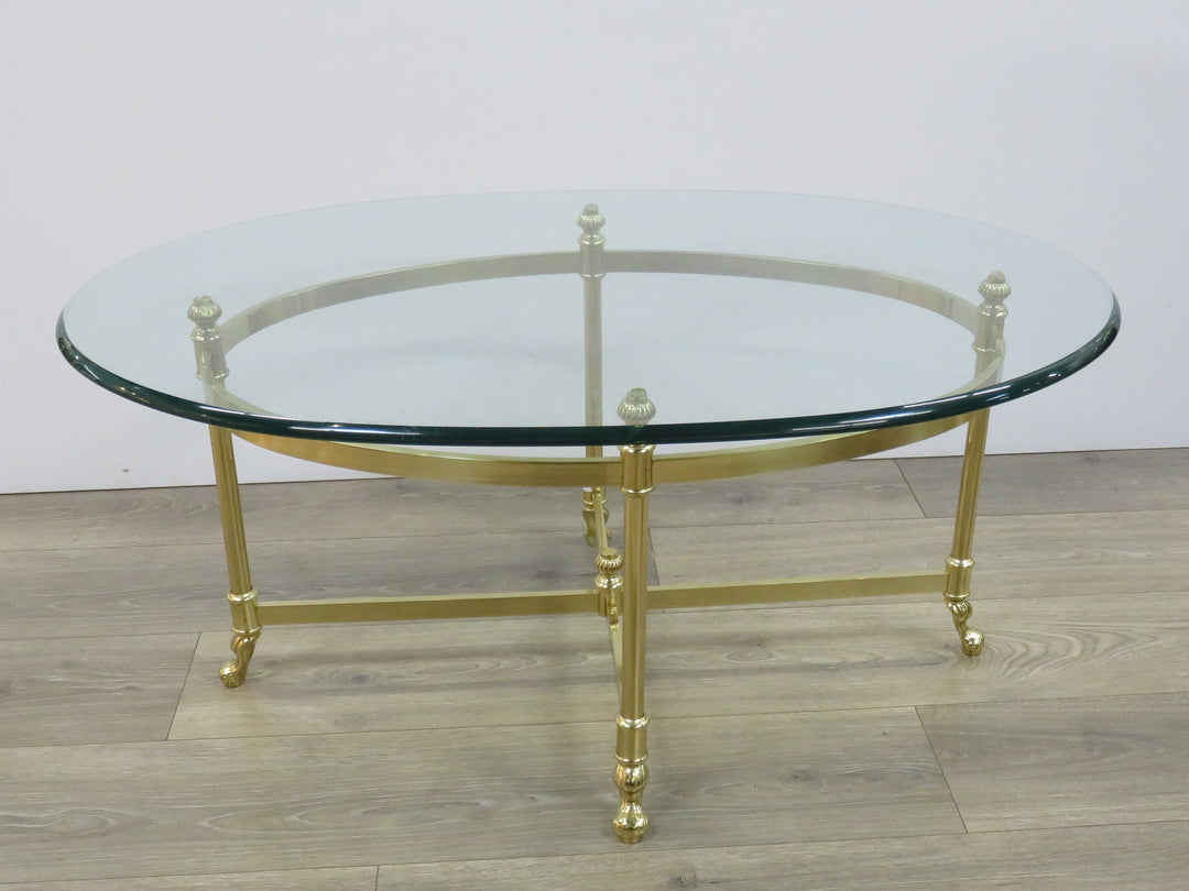 Mid-Century Brass and Glass Coffee Table