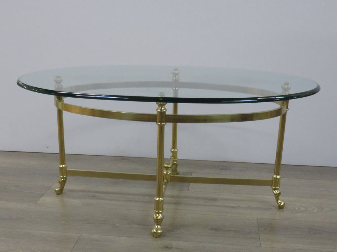 Mid-Century Brass and Glass Coffee Table